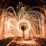 Wire wool light trails photography