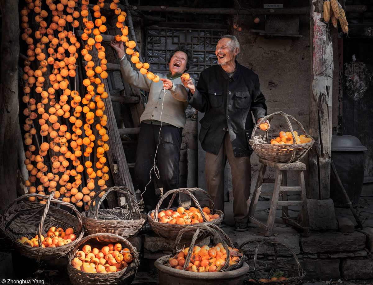 Moments of Joy, Zhonghua Yang, Hanging Up Persimmons / Pink Lady® Food Photographer of the Year 2023