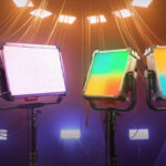 Godox P600R Hard, P1200R Hard, P300R and P600R panel lights positioned in studio environment
