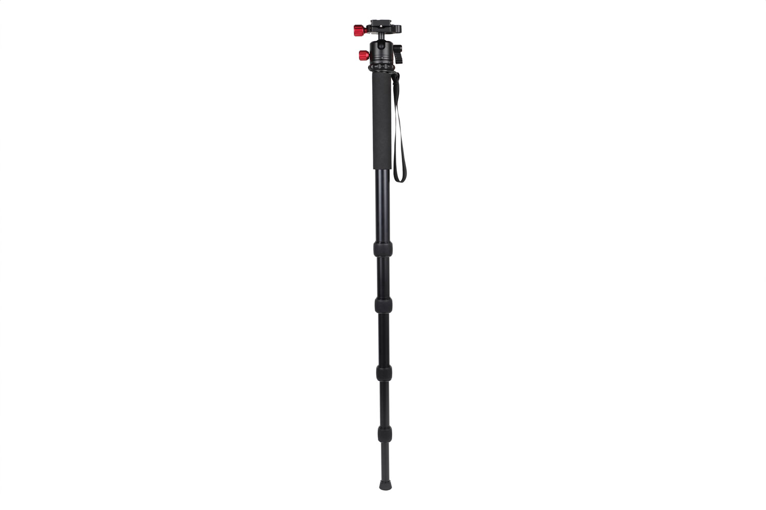 Kenro Karoo Monopod Kit standing vertically on a white background, displaying its extendable sections with a foam grip handle and a black ball head with red accents.