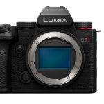 Front on product photo of a Panasonic Lumix S5II camera on a white background